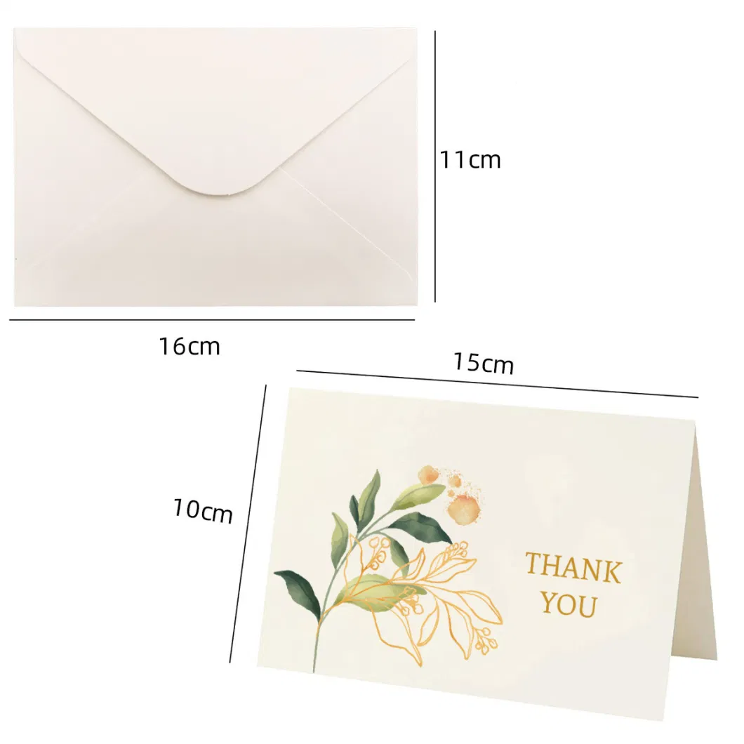 Latest Design Greeting Fold Cards 18 Designs Christmas Card with Envepope and Sealing Sticker