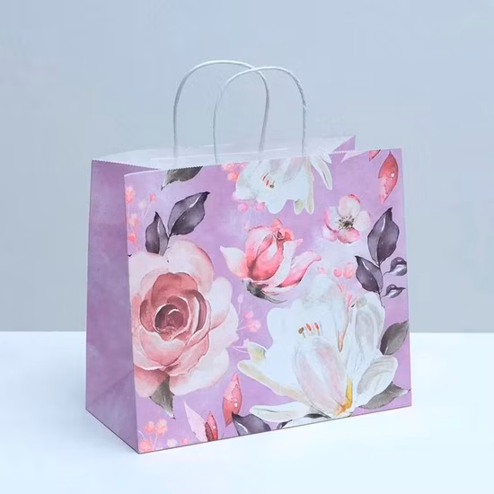 China Factory Wholesale High Quality Designer Custom Printing Fashion Shopping Packaging Tote Paper Bag for Cosmetic Clothing Gift Bags