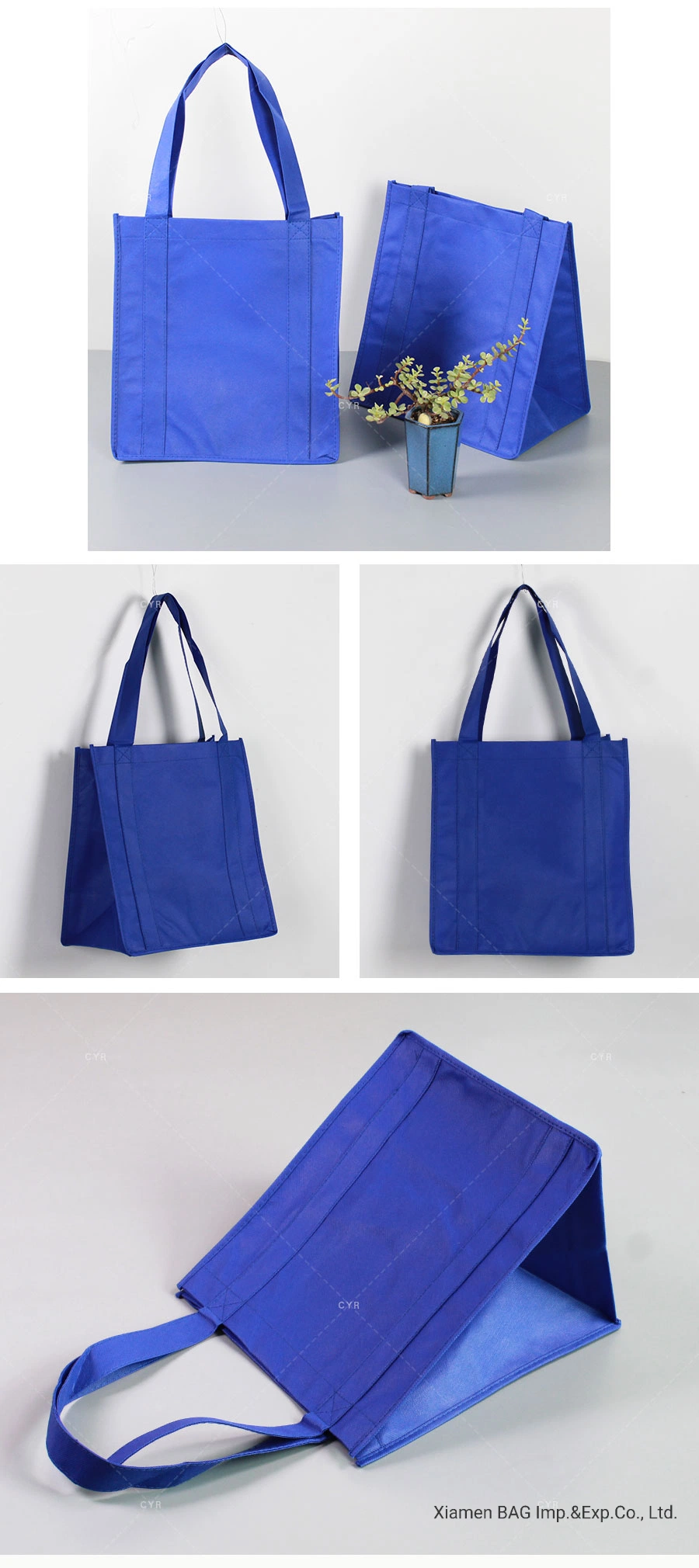 PP Non Woven Fabric Shopping Bag Promotional Custom Reusable Carry Bag Eco-Friendly Customized Tote Bag Grocery Bag
