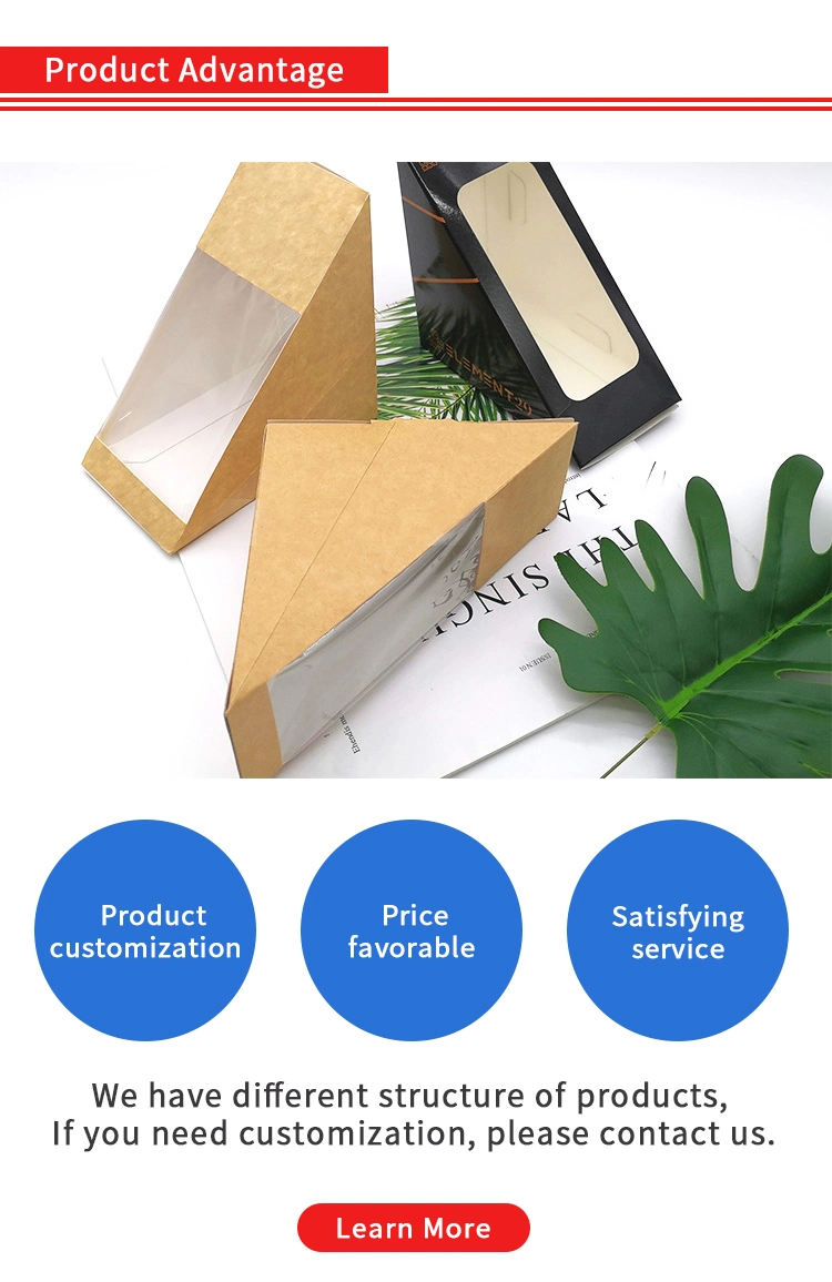 Chinese Disposable Restaurant Take out Kraft Paper Packaging Fast Food Sandwich