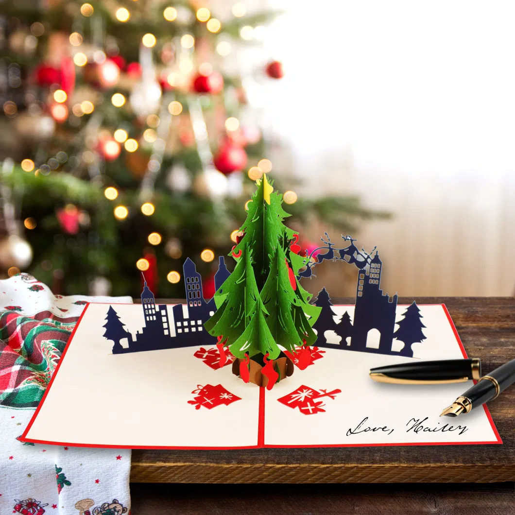 3D Pop-up Christmas Carnival Greeting Card Laser Cutting Handmade Holiday Season