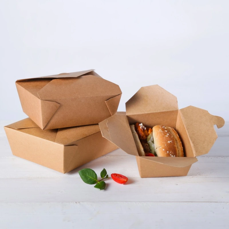 Customized Plain White/Kraft Pasta Food Packaging Paper Packaging Fast Food Packing