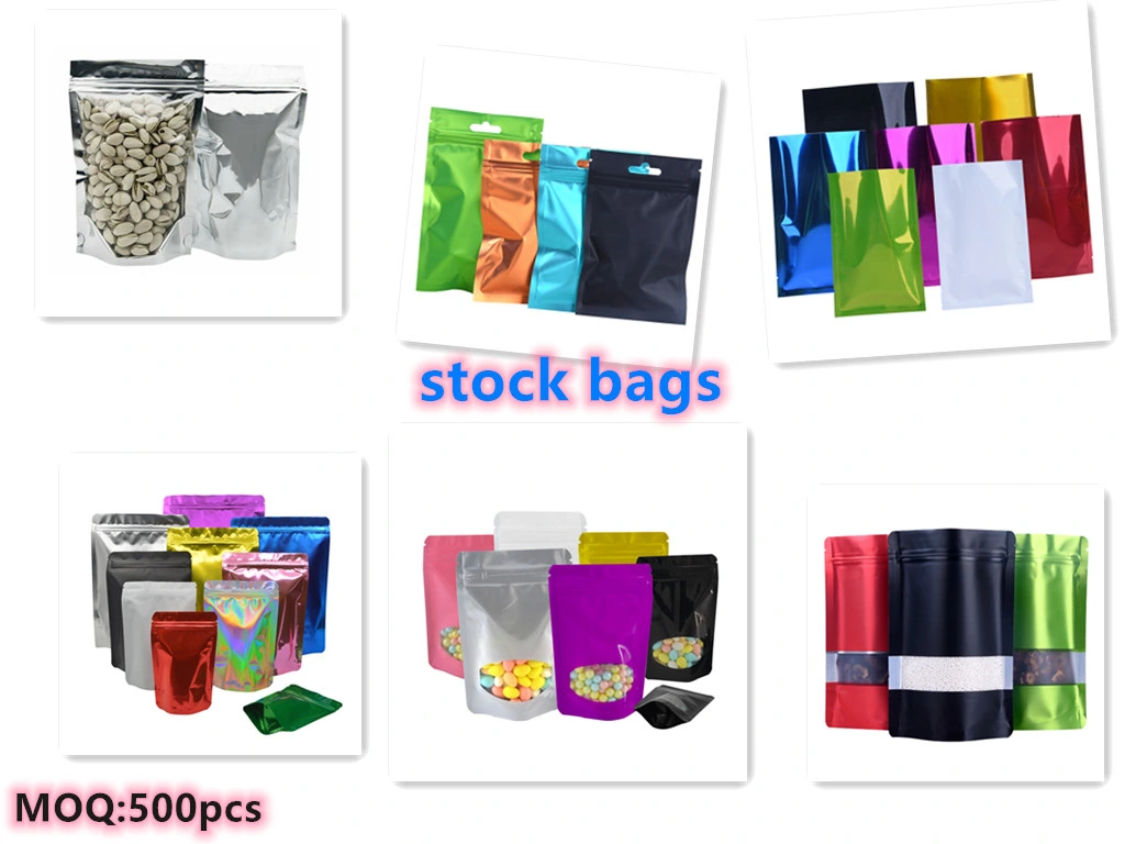 Fast Ship Sample Free Matte Transparent Clear Stand up Packaging Mylar Plastic Food Spice Bag Reusable Zipper Pepper Pack