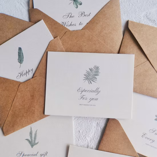 Personalized Greetings Thank You Card Embossed Postcard Gift Customized Thank You Card