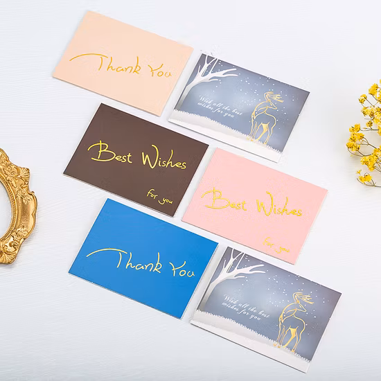 Personalized Greetings Thank You Card Embossed Postcard Gift Customized Thank You Card