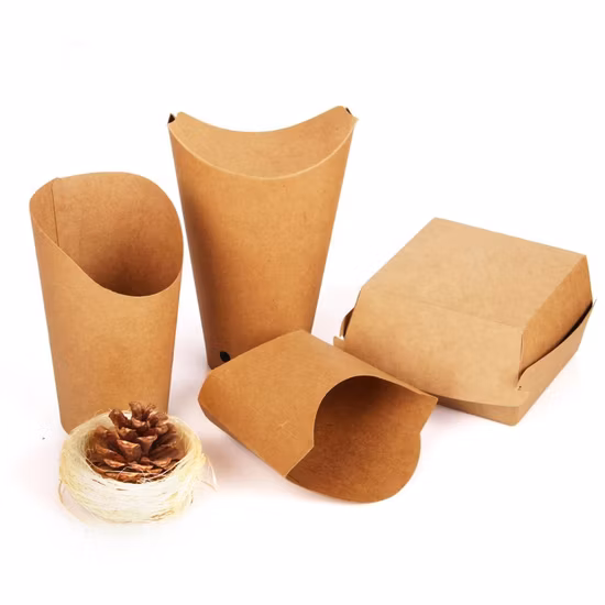 Disposable Paper Takeaway Fast Food Container Biodegradable Kraft Food Packaging