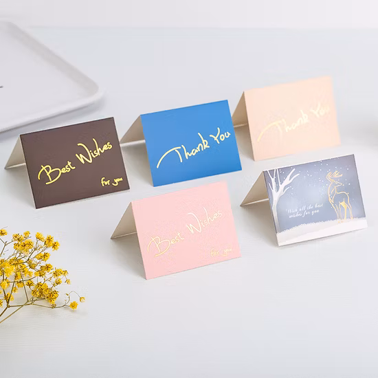 Personalized Greetings Thank You Card Embossed Postcard Gift Customized Thank You Card