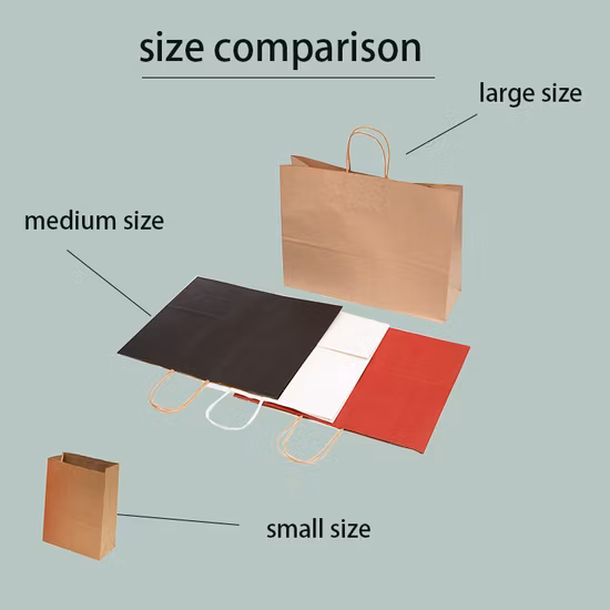 FDA/EU Free Sample Bespoke 100% Recycled Cheap Kraft Paper Restaurant Gift Grocery Carry Bag
