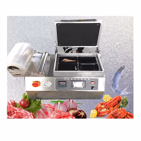 Automatic Vacuum Skin Packaging Machine Fast Food Tray Sealing Machine Fresh Meat Vacuum Packing Machine Fish Skin Pack Machine